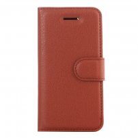 Kovček za usne z usnjeno teksturo za iPhone 5 / 5S / SE (2016) - rjava