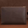 Elegantna torba iz usnja za MacBook do 16" - temno rjava