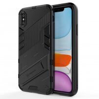 Trpežen zaščitni ovitek s stojalom za iPhone XR - črna