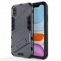 Trpežen zaščitni ovitek s stojalom za iPhone XR - siva