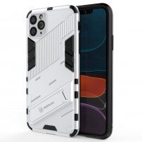 Trpežen zaščitni ovitek s stojalom za iPhone 11 Pro Max - bela