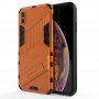 Trpežen zaščitni ovitek s stojalom za iPhone XS Max - oranžna