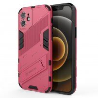 Trpežen zaščitni ovitek s stojalom za iPhone 12 - roza