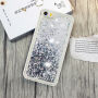 Zaščitna prevleka s plavajočimi dvojčki za Apple iPhone SE (2016) / 5S - črna / srebrna