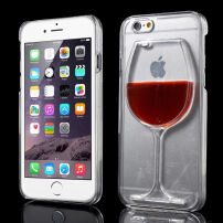 Pokrijte s tekočim vinom v plastičnem kozarcu za Apple iPhone 6 / 6S