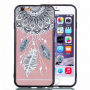Zaščitni plastični pokrov s črnim okvirjem za Apple iPhone 6 / 6S - lovilec sanj s perjem