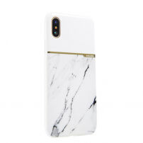 SULADA eleganten ovitek z marmornatim dizajnom za Apple iPhone XS - bela