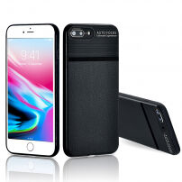 Eleganten ovitek z brušeno teksturo za Apple iPhone 8 Plus - črna