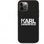 Karl Lagerfeld Stack White Logo silikonski ovitek za iPhone 12 Pro Max - črna