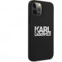 Karl Lagerfeld Stack White Logo silikonski ovitek za iPhone 12 Pro Max - črna