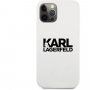 Karl Lagerfeld Stack Black Logo silikonski ovitek za iPhone 12 Pro Max - bela