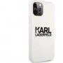 Karl Lagerfeld Stack Black Logo silikonski ovitek za iPhone 12 Pro Max - bela