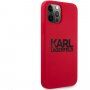 Karl Lagerfeld Stack Black Logo silikonski ovitek za iPhone 12 Pro Max - rdeče