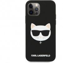 Karl Lagerfeld Choupette Head silikonski ovitek za iPhone 12 Pro Max - črna