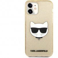 Karl Lagerfeld Choupette Head Glitter ovitek za iPhone 12 mini - zlati