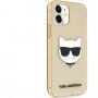 Karl Lagerfeld Choupette Head Glitter ovitek za iPhone 12 mini - zlati