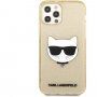 Karl Lagerfeld Choupette Head Glitter ovitek za iPhone 12 Pro Max - zlati