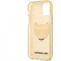 Karl Lagerfeld Choupette Head Glitter ovitek za iPhone 12 Pro Max - zlati