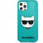 Karl Lagerfeld Choupette Head ovitek za iPhone 12 Pro Max - turkizna