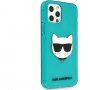 Karl Lagerfeld Choupette Head ovitek za iPhone 12 Pro Max - turkizna