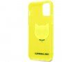 Karl Lagerfeld Choupette Head ovitek za iPhone 12 Pro Max - neonsko rumena