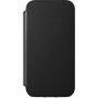 Nomad Rugged Folio usnjen flip ovitek z MagSafe za iPhone 12 mini - črna