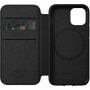 Nomad Rugged Folio usnjen flip ovitek z MagSafe za iPhone 12 mini - črna