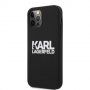 Karl Lagerfeld Stack White Logo silikonski ovitek za iPhone 12 Pro Max - črna