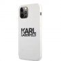 Karl Lagerfeld Stack Black Logo silikonski ovitek za iPhone 12 Pro Max - bela