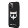 Karl Lagerfeld Choupette Head silikonski ovitek za iPhone 12 Pro Max - črna