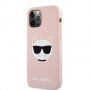 Karl Lagerfeld Choupette Head silikonski ovitek za iPhone 12 Pro Max - roza