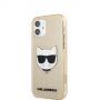 Karl Lagerfeld Choupette Head Glitter ovitek za iPhone 12 mini - zlati