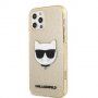 Karl Lagerfeld Choupette Head Glitter ovitek za iPhone 12 Pro Max - zlati