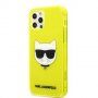 Karl Lagerfeld Choupette Head ovitek za iPhone 12 Pro Max - neonsko rumena