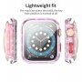 Zaščitno ohišje z bleščicami in kaljenim steklom za Apple Watch 38mm - roza