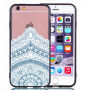 Zaščitni plastični pokrov s črnim okvirjem za Apple iPhone 6S Plus - modro-bele čipke