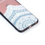 Zaščitni plastični pokrov s črnim okvirjem za Apple iPhone 6S Plus - modro-bele čipke