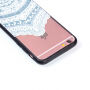 Zaščitni plastični pokrov s črnim okvirjem za Apple iPhone 6S Plus - modro-bele čipke