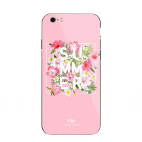 NXE zaščitni plastični pokrov s prevleko iz kaljenega stekla za Apple iPhone 6 Plus - roza