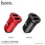 HOCO avto polnilnik z dvema USB vhodoma za Apple iPhone / iPad / iPod - rdeče