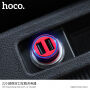 HOCO avto polnilnik z dvema USB vhodoma za Apple iPhone / iPad / iPod - rdeče