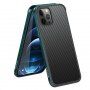Ovitek s teksturo iz ogljikovih vlaken in zaščitnim okvirjem za iPhone 12 mini - temno zelena