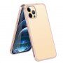 Ovitek s teksturo iz ogljikovih vlaken in zaščitnim okvirjem za iPhone 12 mini - roza-zlato