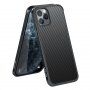 Ovitek s teksturo iz ogljikovih vlaken in zaščitnim okvirjem za iPhone 11 Pro Max - črna