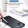Ovitek s teksturo iz ogljikovih vlaken in zaščitnim okvirjem za iPhone 11 Pro Max - črna