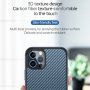 Ovitek s teksturo iz ogljikovih vlaken in zaščitnim okvirjem za iPhone 12 / 12 Pro - črna