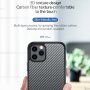 Ovitek s teksturo iz ogljikovih vlaken in zaščitnim okvirjem za iPhone 11 - srebro