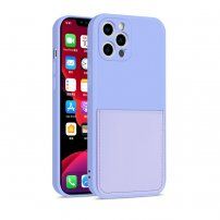Zaščitni ovitek z žepkom za kartice za iPhone 12 Pro Max - vijolična