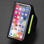 Športni etui za na roko z žepom za ključe in režo za kartice za iPhone - roza