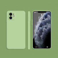 Silikonski zaščitni ovitek z ravnimi robovi za iPhone 12 mini - zelena